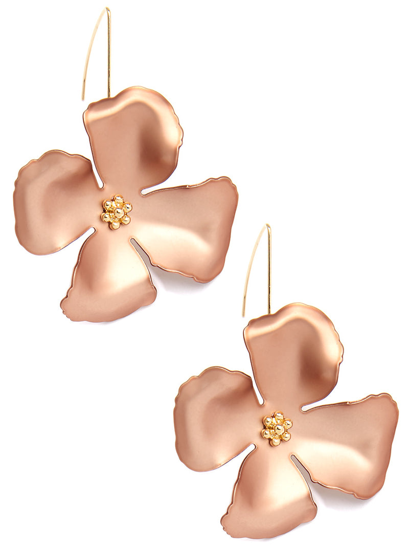 Laihas Boho Chic Lotus Flower Threader Earrings- Sterling Silver